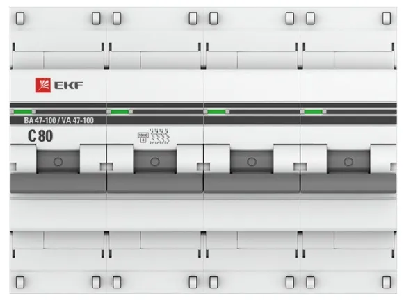 Автоматический выключатель ВА 47-100 C80/4 10кА Proxima EKF