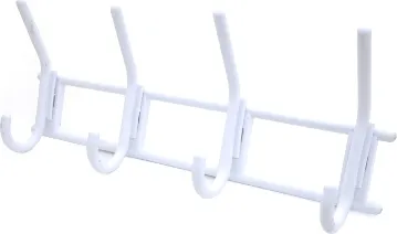 Вешалка 4-х крючковая снежно-белая пластик (1ш.) (ХС)