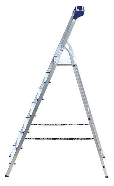 Стремянка алюминиевая 7 ступеней с пластиковым органайзером  (AM707AK011) (ALUMET)