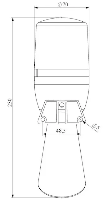 Сигнальная колонна 50 мм, ж. 12-24V AC/DC Emas