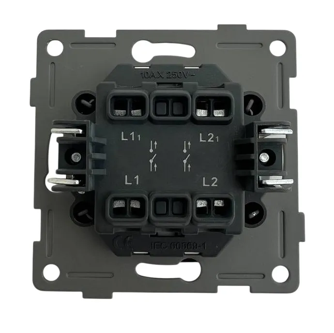 Выключатель 2-кл. чёрный U2B-002-1 SoftTouch "Uno" AWSproducts