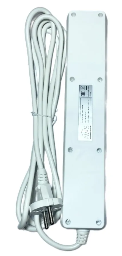 Удлинитель бытовой 5гн. 3м б/з с выкл. ПВС 2x0,75mm2 AWS-H05K-3 AWSproducts