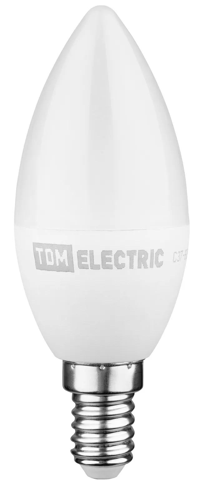 Лампа LED C35 E14 4000К 6Вт 480Лм DIMMER (STEP) TDM