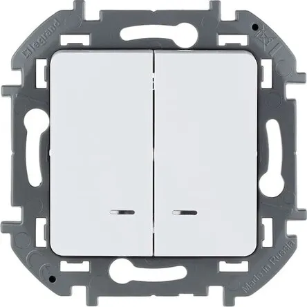 Выключатель 2-кл.с подсветкой Белый INSPIRIA LEGRAND