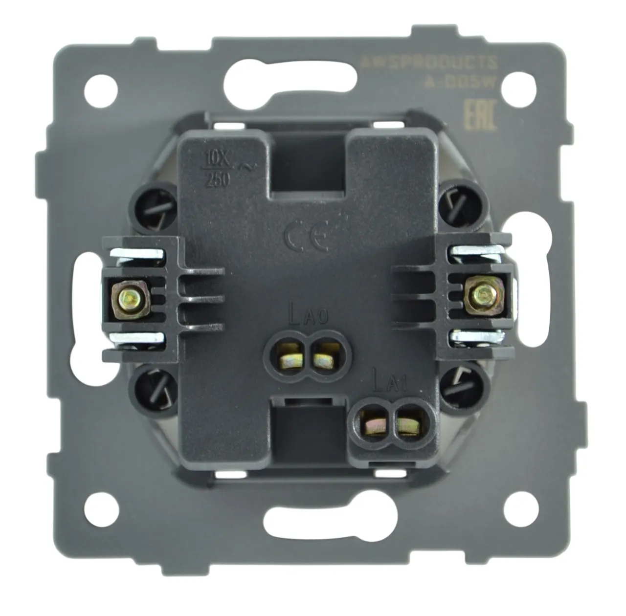 Выключатель звонка 1-кл. белый A-005W "Aura" AWSproducts