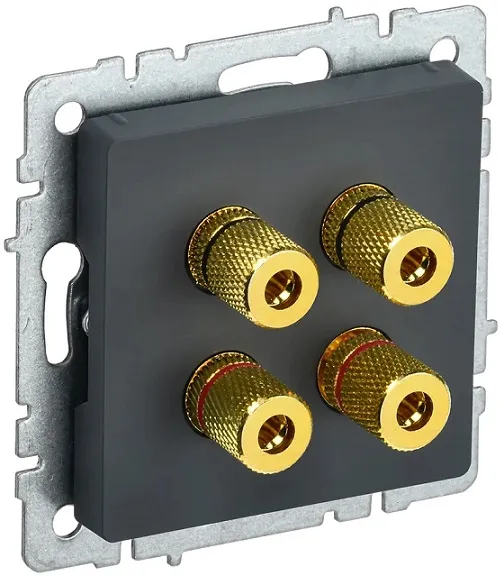Аудиорозетка 4-я графит BRITE IEK