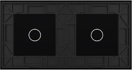 Панель для 2-х сенсорных выключателей (1+1) Черный Livolo