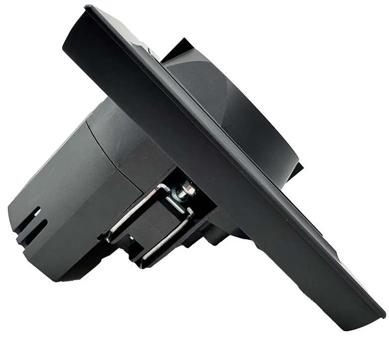 Розетка 1-я с/з с шторками с USB и TYPE C (5В, 2.1А) тёмн. серая U1A-011 Софт-тач "Уно" AWSProducts
