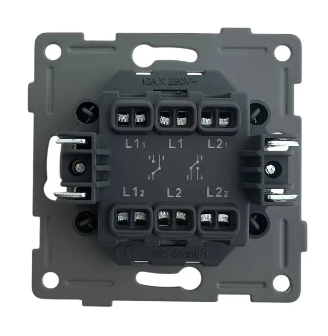 Выключатель проходной 2-кл. белый U1A-002-2 SoftTouch "Uno" AWSproducts