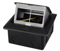 Выдвижной гор. модуль в пол для 2 розеток Темно-серый RocketSocket