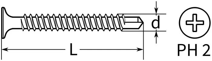 Саморез по металлу со сверлом 3,5x45 (120 шт.) (Стройбат), уп