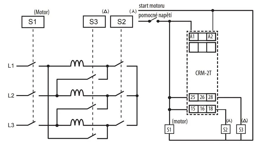Реле "звезда-треугольник" CRM-2T UNI (12-240В, АС/DC,2*16А)