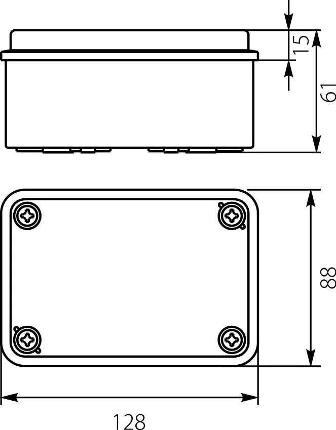 Коробка распред. о/п 88х128х60 IP65 СЕРАЯ PH-1-2A. ELEKTROPLAST