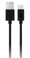 Дата-кабель USB-micro USB; 2А;3м; черный  Borasco