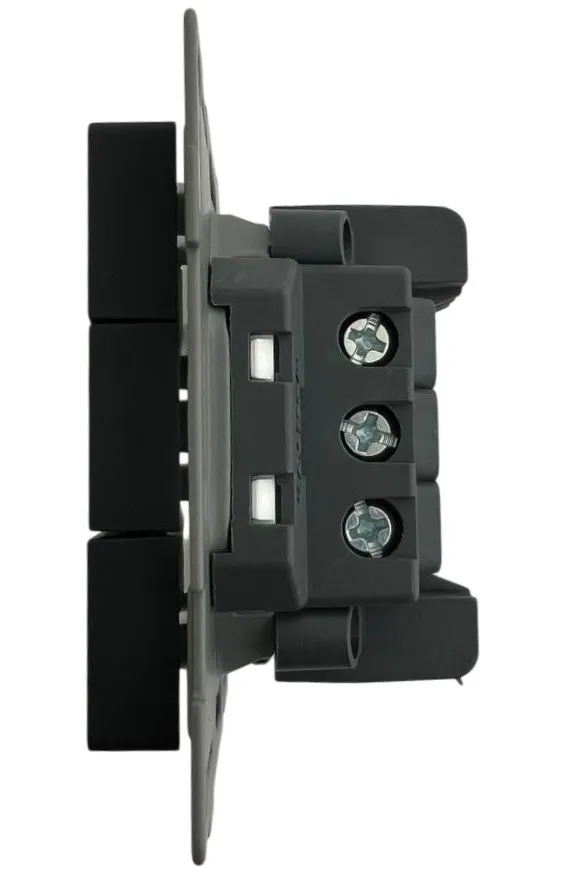 Выключатель 3-кл. чёрный U2B-003 SoftTouch "Uno" AWSproducts