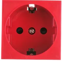 45-Розетка с з/к, со шторками (красный) Ecoplast