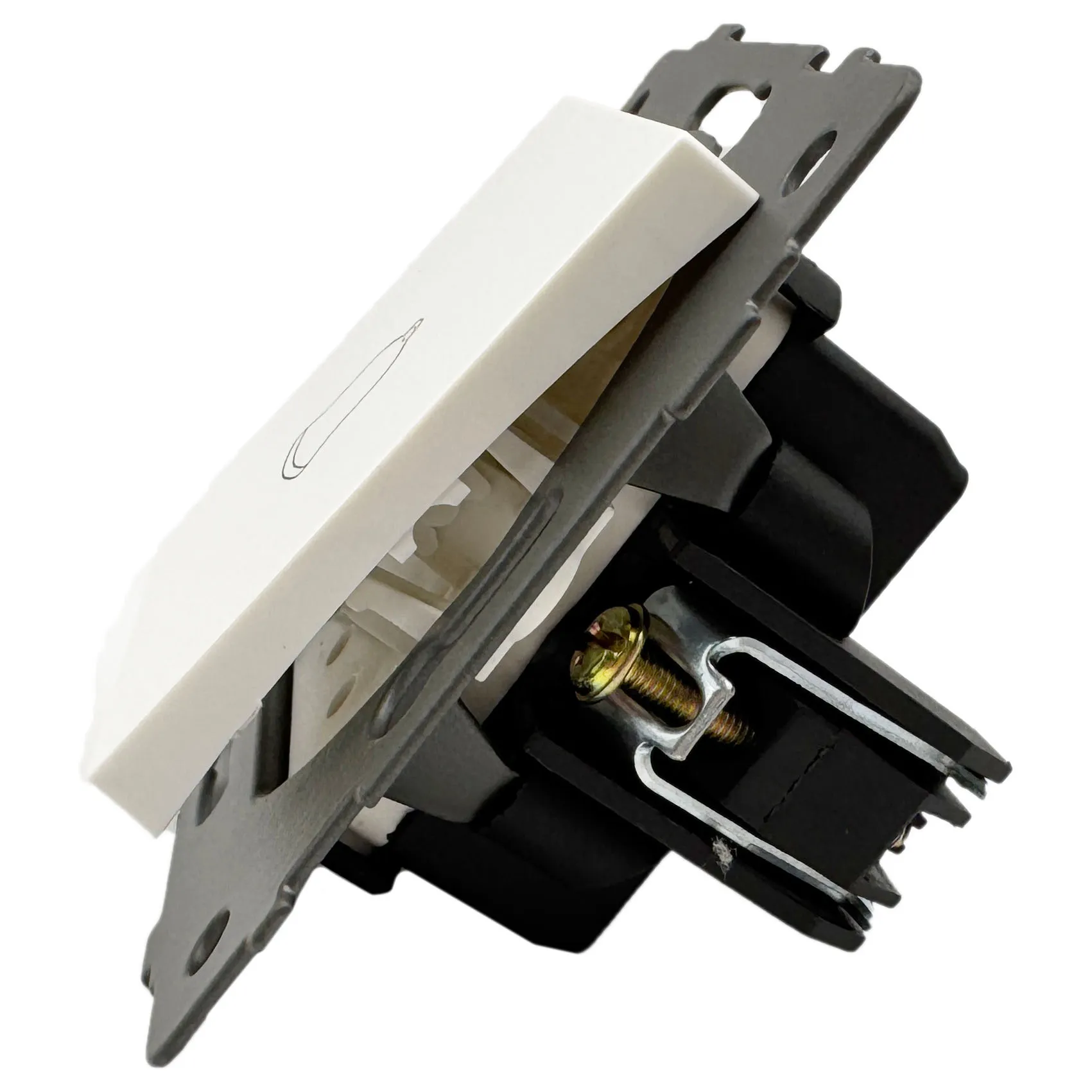 Выключатель звонка 1-кл. белый A-005W "Аура" AWSproducts