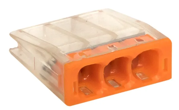 Клемма 3 отверстия 0,5-2,5 24А СМК 2273-243 с пастой (EKF)