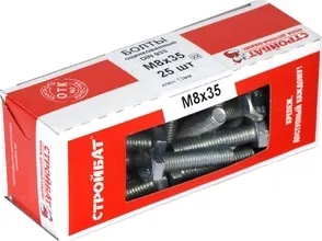 Болт М8*35 DIN933 цинк (25 шт.) (Стройбат)