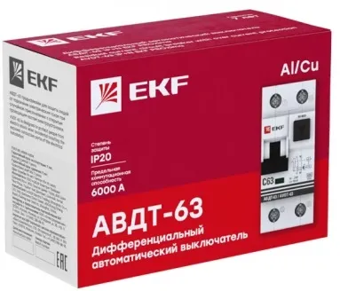 АВДТ-63 C16/1+N 30мА, тип АС, 6кА PROXIMA EKF