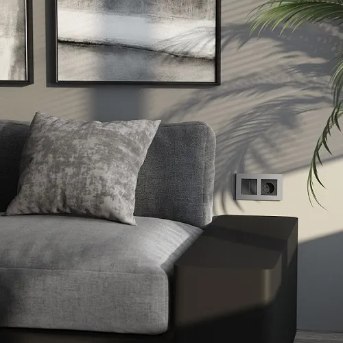 Рамка 2-я Серебряный матовый Slab WERKEL