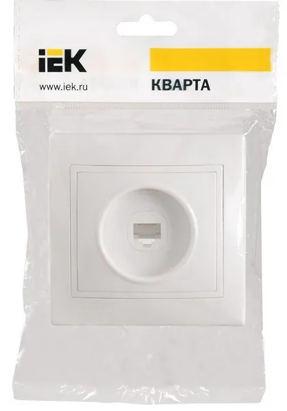 Розетка RJ11 (1-я) белая Кварта IEK