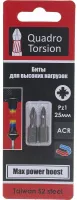 Бита 1/4" Pz1х25мм магнитная (2 шт) Quadro Torsion, ком