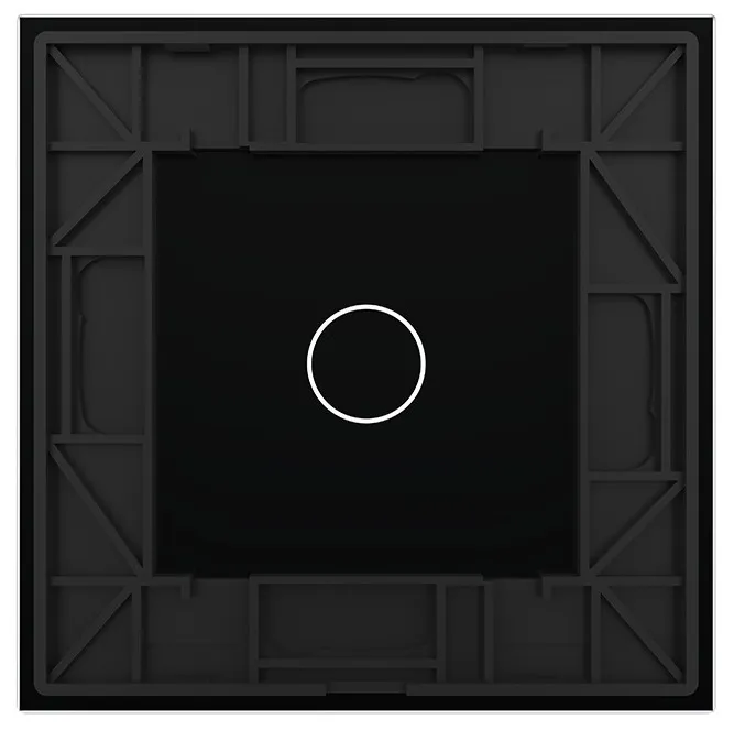 Панель сенсорного выключателя 1-кл Черный матовый(стекло) Livolo