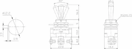 Тумблер 220V 10А (3c) ON-OFF-ON Mini Rexant