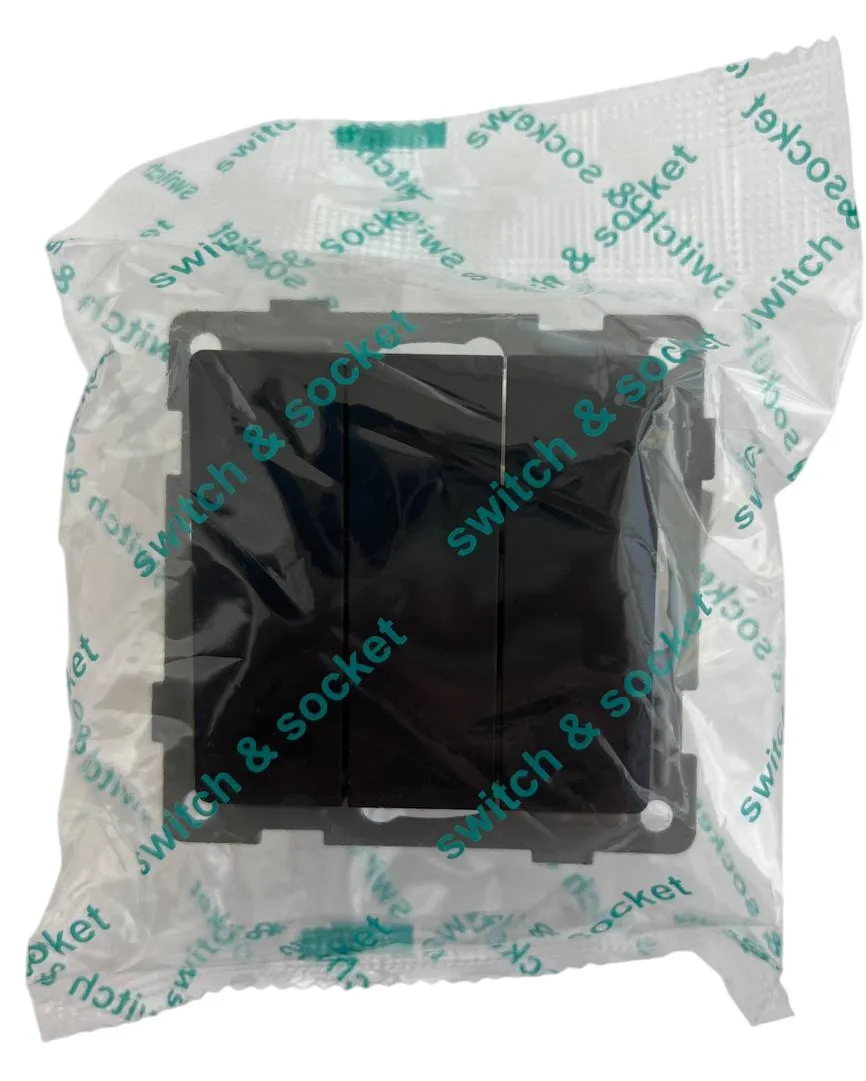 Выключатель 3-кл. чёрный U2B-003 SoftTouch "Uno" AWSproducts