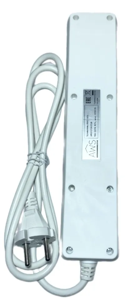 Удлинитель бытовой 5гн. 3м б/з ПВС 2x0,75mm2 AWS-H05-3 AWSproducts