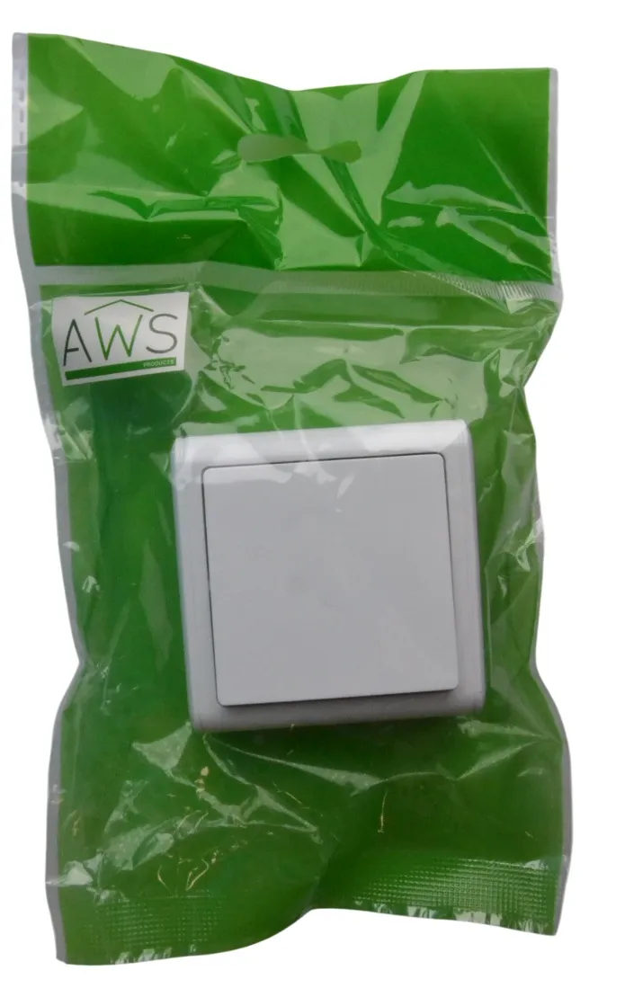 Выключатель ОУ проходной 1-кл. белый SD-S003W "Standard" AWSproducts