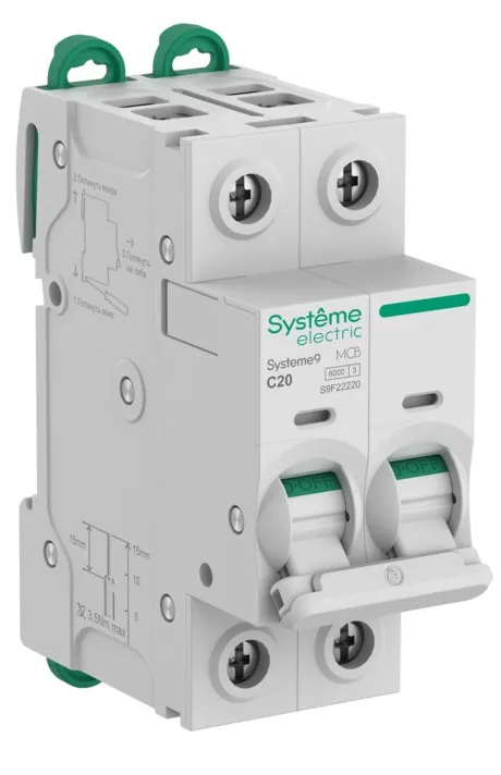Автоматический выключатель Systeme9 C20/2 6kA SE