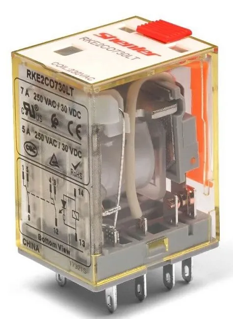 Реле промежуточное RKE4CO524LT (24VAC, 4CO, 5A) Shenler