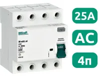 УЗО-03 25/4 30мА, тип AC, 6кА DEKraft