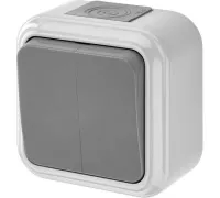 Выключатель ОУ 2-кл. IP54 Серый Пралеска Bylectrica