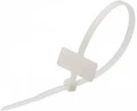 Хомут 3,0*200 белый нейлон с маркировочной площ (100 шт) КСМ (КВТ), уп