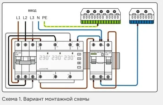 Реле напряжения c переключением фаз Welrok FS6-63 63А 3ф
