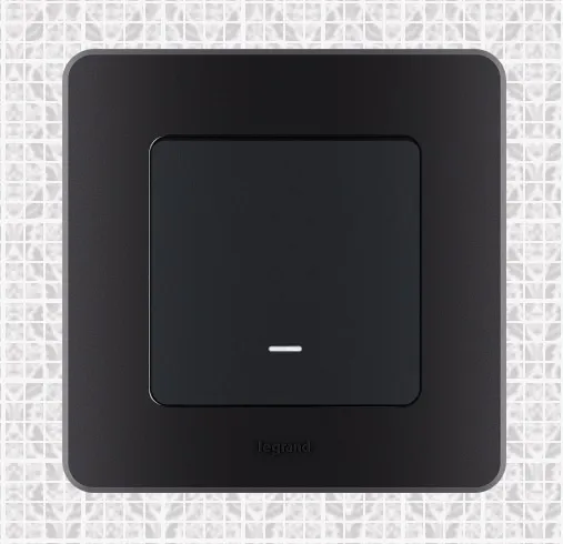Выключатель проходной 1-кл. с подсветкой Антрацит INSPIRIA LEGRAND