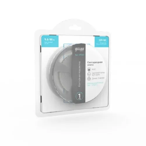 Лента LED 2835 4000K 9,6Вт/м 120LED/м 12В 624Лм/м 3м Gauss