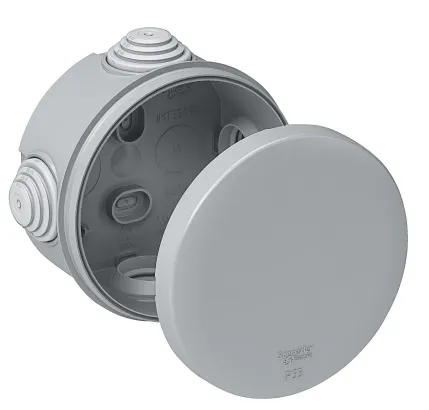 Коробка распред. о/п 80х40 IP55 СЕРАЯ 4 сальника System Electric (96)