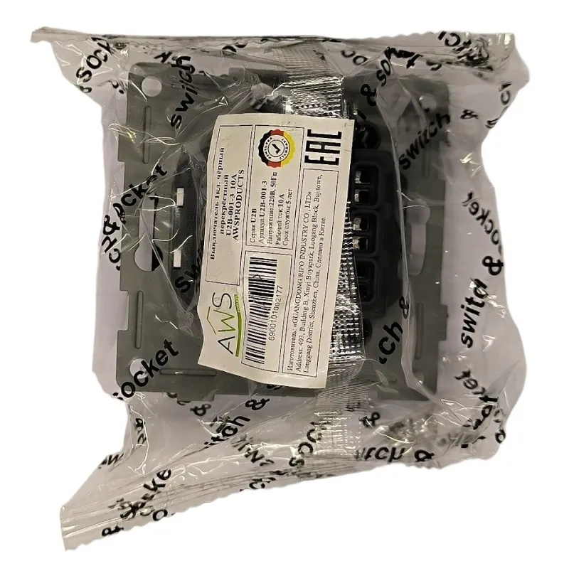 Выключатель перекрёстный 1-кл. чёрный U2B-001-3 SoftTouch "Uno" AWSproducts