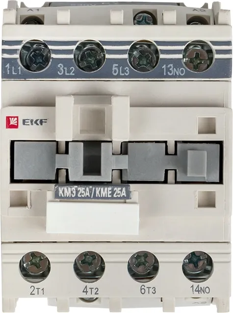 Контактор КМЭ 25А (кат.220В АС, 25А, 11кВт, 1но.) EKF