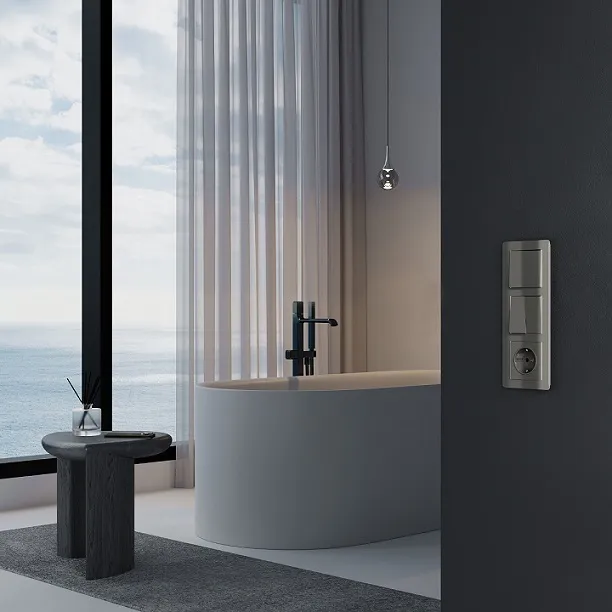 Выключатель перекрестный 2-кл. Графит акрил WERKEL