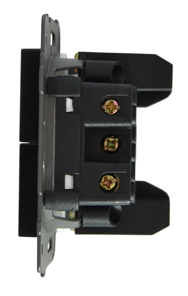 Выключатель 2-кл. с подсветкой чёрный A-011B "Аура" AWSproducts