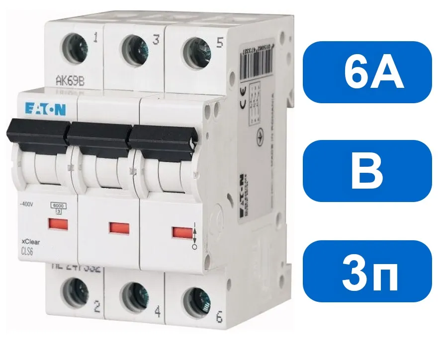 Автомат CLS6-B 4/3 (B) 4А 3-pol