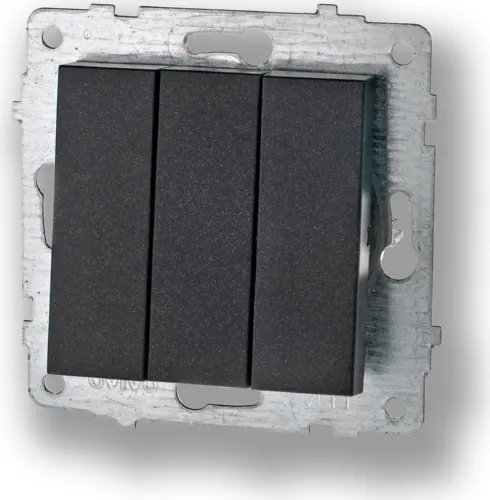 Механизм выкл. 3-кл., черный металлик