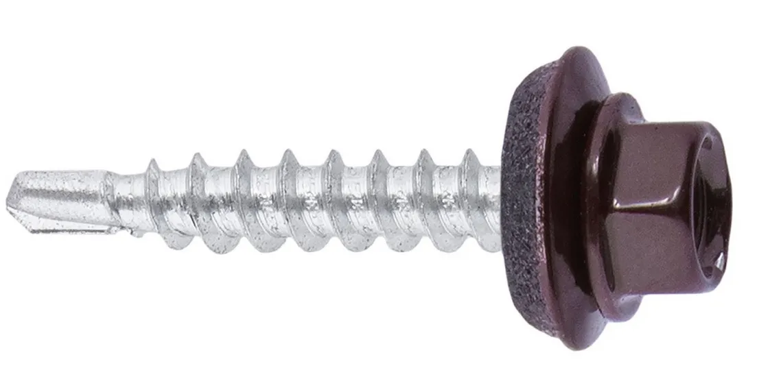 Саморез кровельный 4,8*35 темно-коричн. со сверлом (60 шт.) (ГОСКРЕП), уп