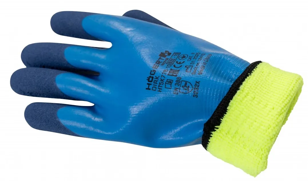 Перчатки с латексн. покрыт., утепленные DIRK, синие, размер 10 HOEGERT, п