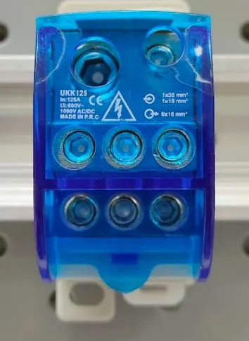 Распределительный блок на DIN-рейку РБЛ "Лесенка"-125 1П 125А (1x35+1x16/6x16)